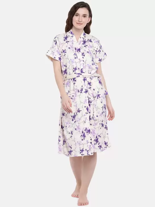 Women Printed Bath Robe - image 6