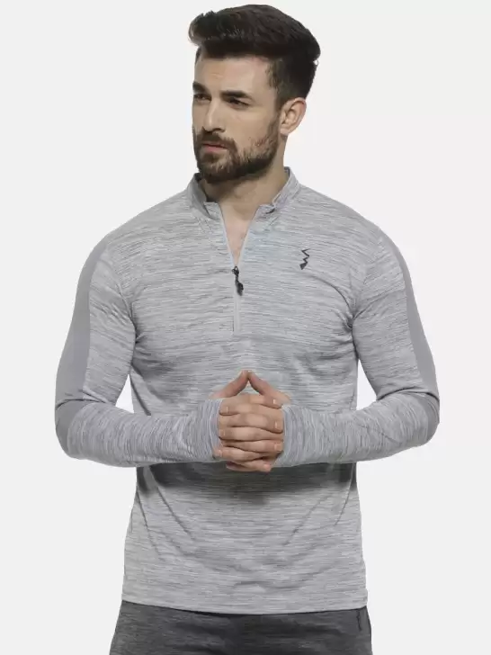 Solid Mandarin Collar T-shirt - image 6