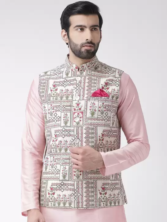 Men Printed Nehru Jacket - image 6