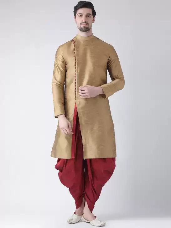 Men Self Design Kurta with Patiala - image 6