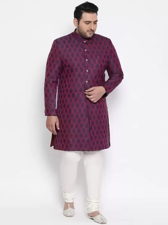 Men PLUS Printed Sherwani Set - image 6
