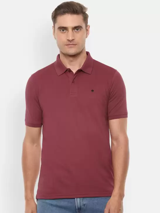 Solid Polo Collar T-shirt - image 6