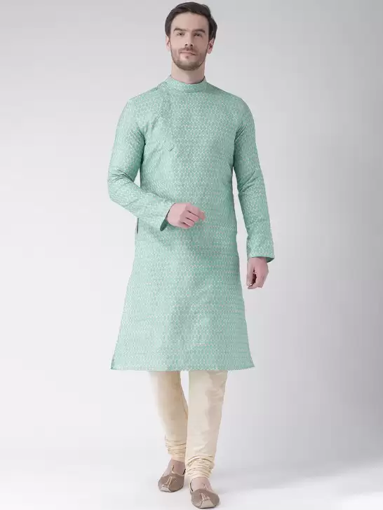 Men Woven Design Kurta - image 6