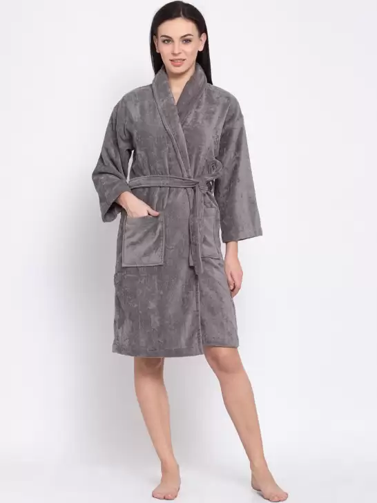 Women Solid Bathrobe - image 6