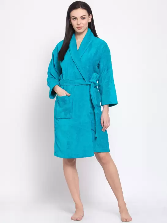 Women Solid Bath Robe - image 6
