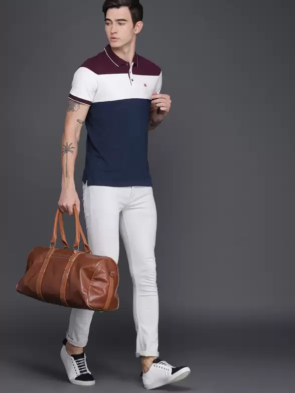 Colourblocked Polo Collar Pure Cotton T-shirt - image 7