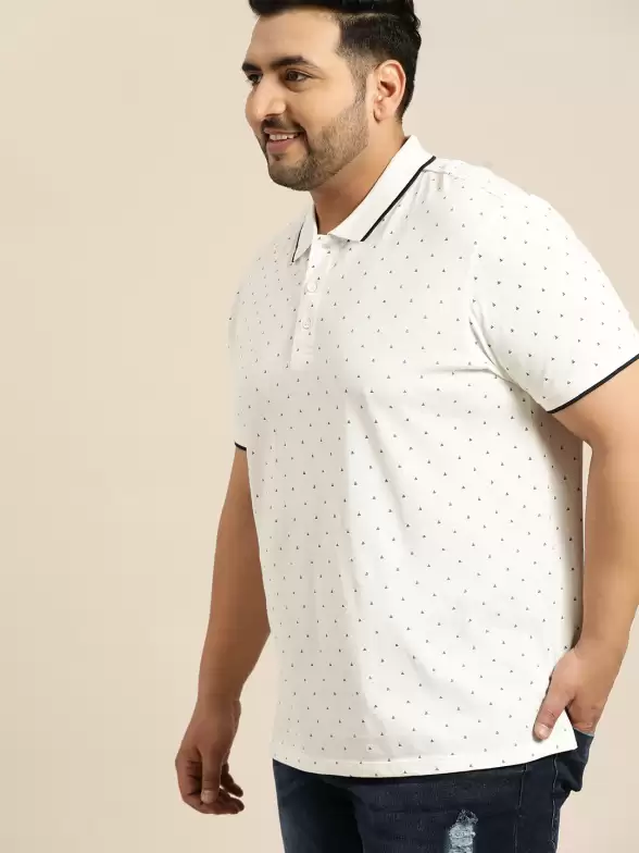 Plus Size Printed Polo Collar T-shirt - image 7