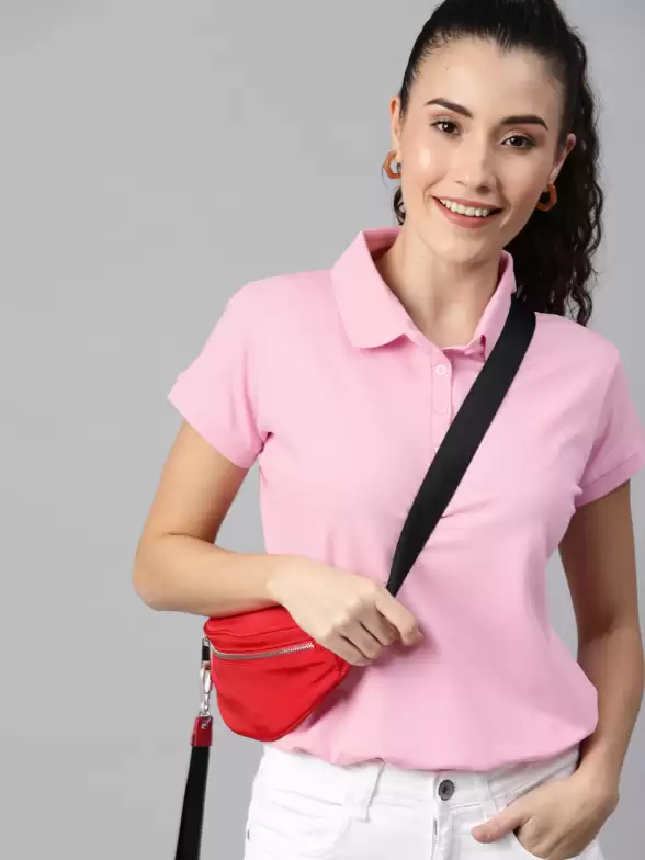Solid Polo Collar T-shirt - image 7