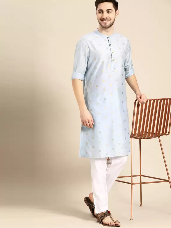 Men Printed Kurta with Pyjamas - image 7