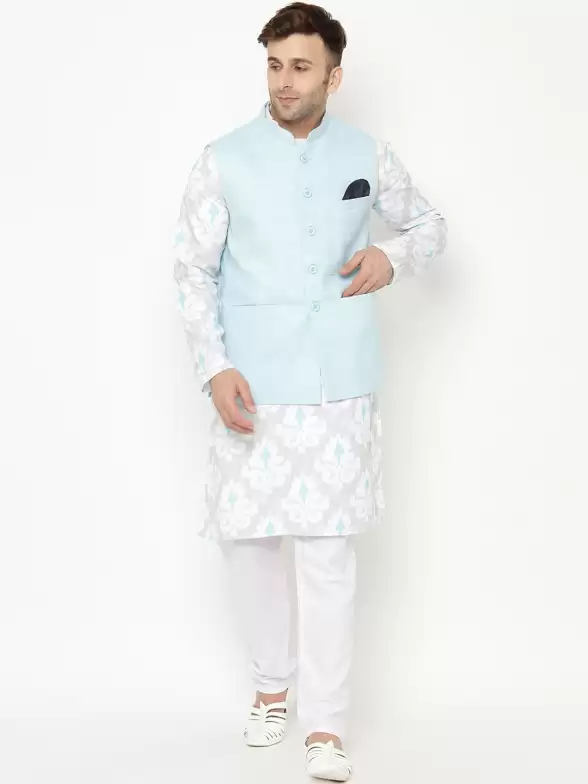 Men Printed Kurta with Pyjamas - image 7