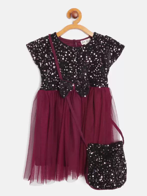 Girls Sequinned Dress & Bag - image 7