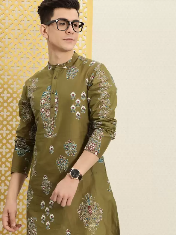 Men Printed Rozana Kurta - image 7