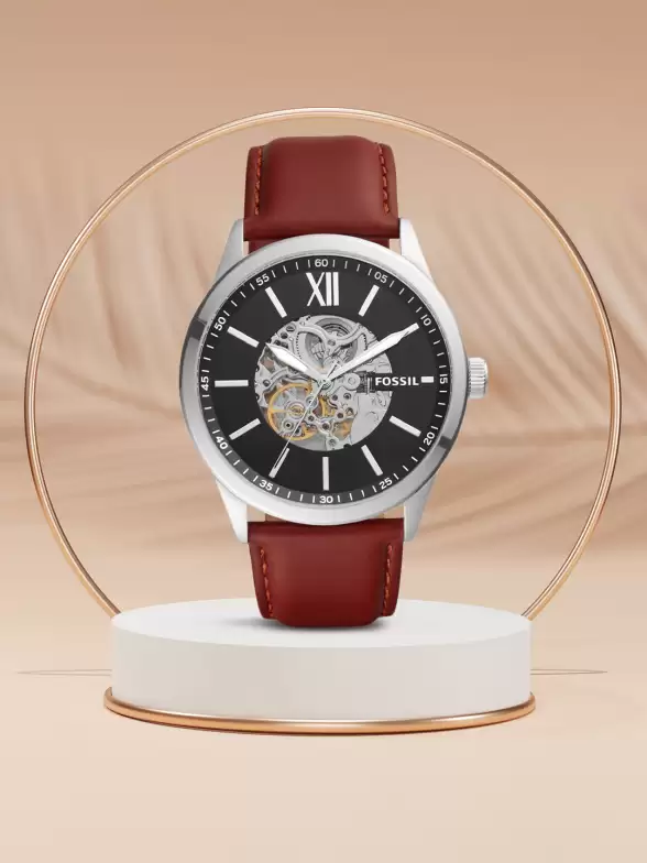 Men Leather Straps Automatic Motion Watch - image 7