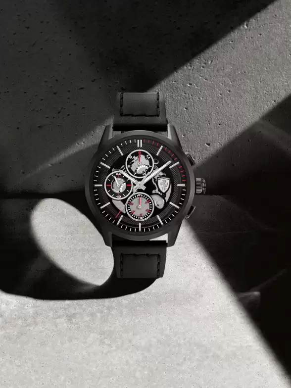 Men Brass Dial & Leather Straps Multi Function Watch - image 7