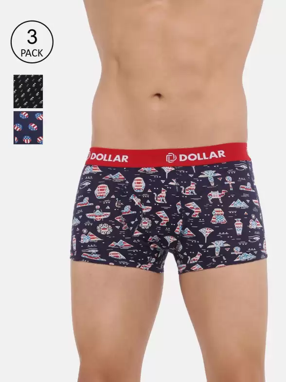Men Pack of 3 Assorted Pure Cotton Trunks - image 7