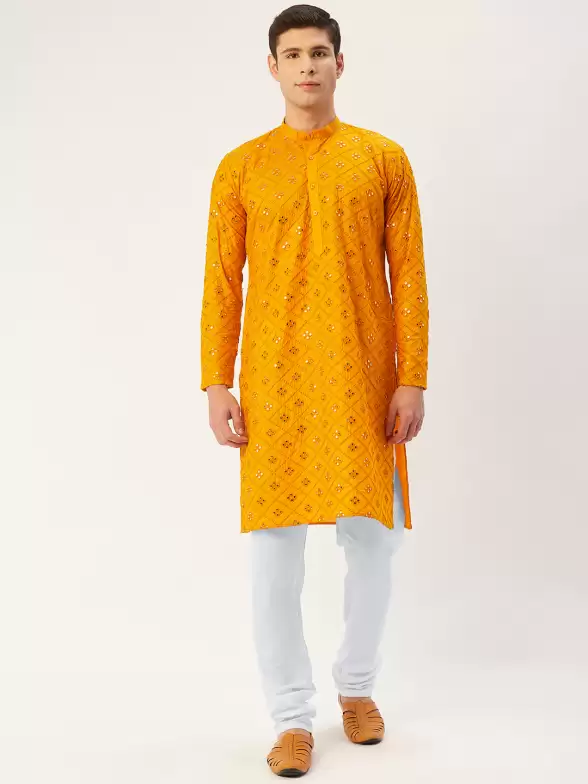Men Cotton Kurta with Churidar - image 7