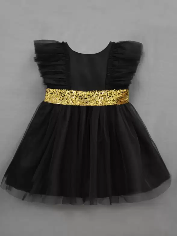 Girls Black Net Dress - image 7