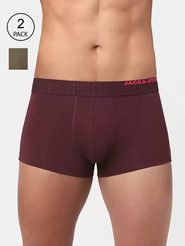 Men Pack Of 2 Solid Cotton Trunks - image 7