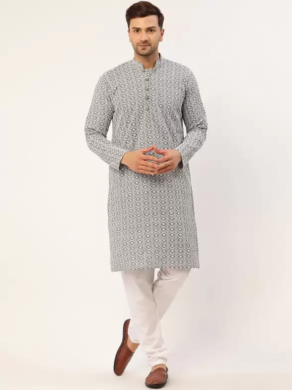 Men Embroidered Kurta with Churidar - image 7