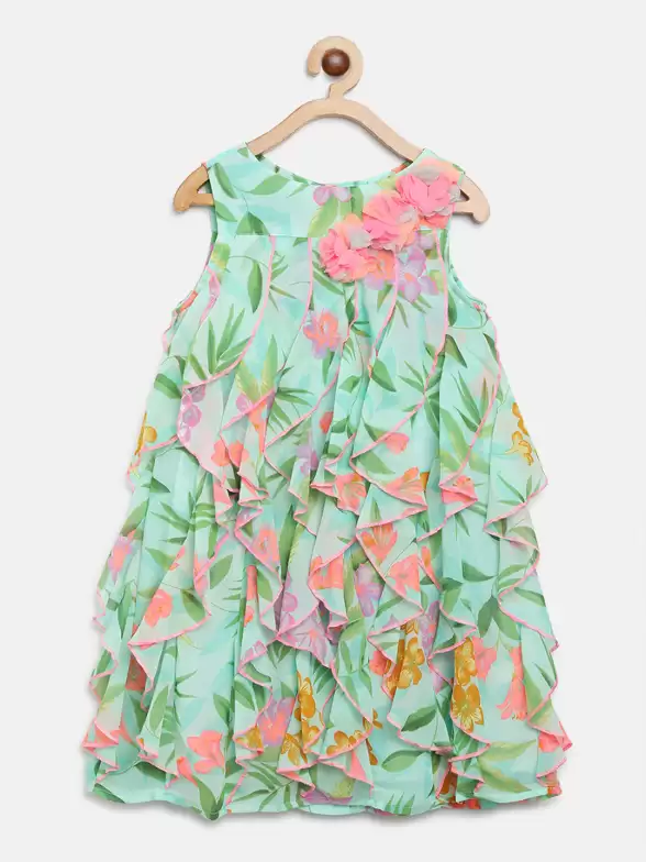 Floral Georgette A-Line Dress - image 7