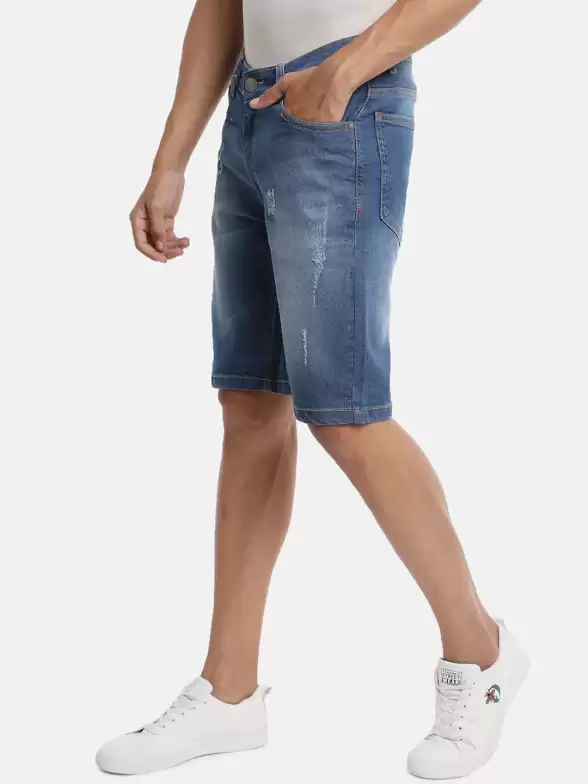 Men Washed Outdoor Denim Shorts - image 7