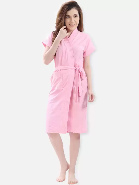 Women Solid Bath Robe - image 7