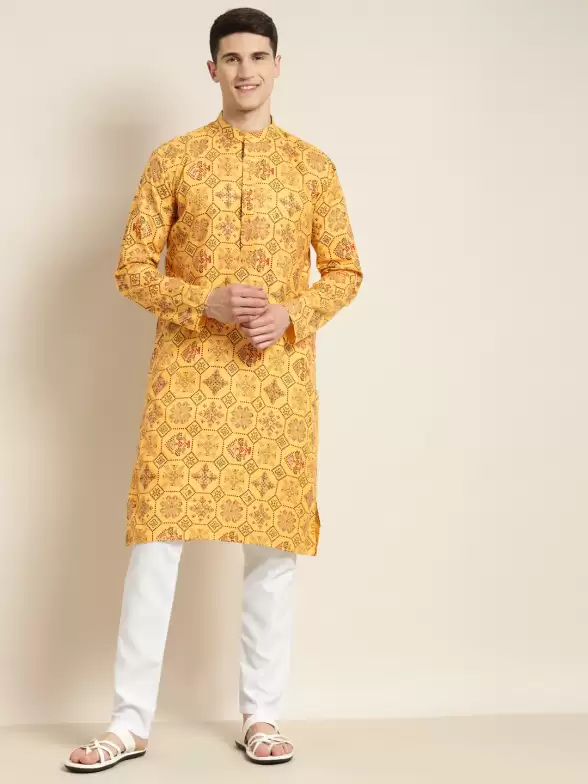 Men Printed Kurta with Churidar - image 7