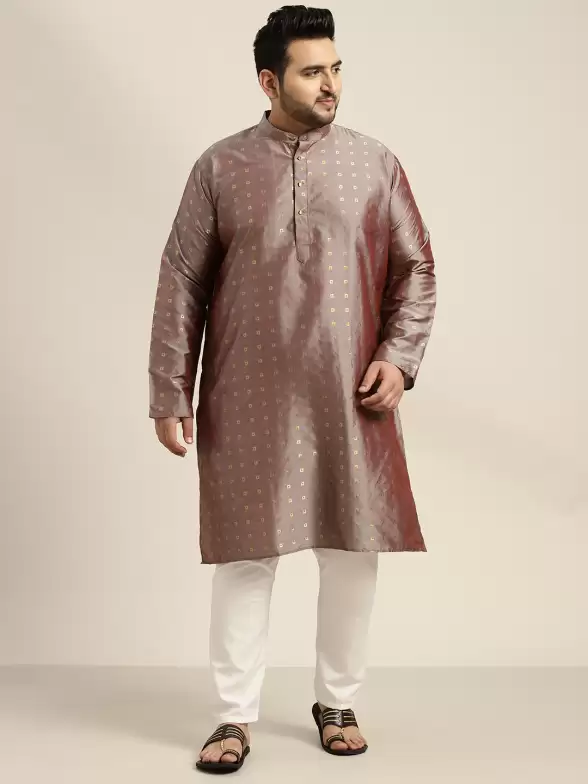 Men Plus Size Geometric Kurta - image 7