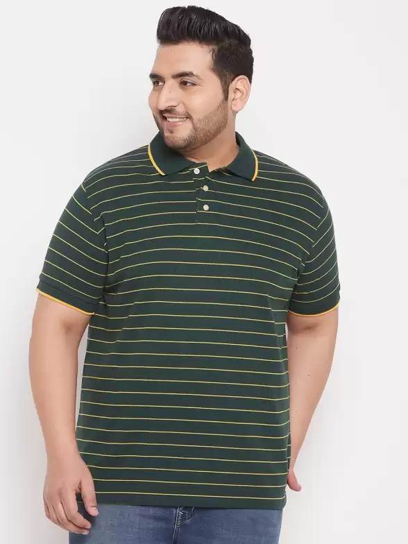 Men Striped Polo Collar T-shirt - image 7