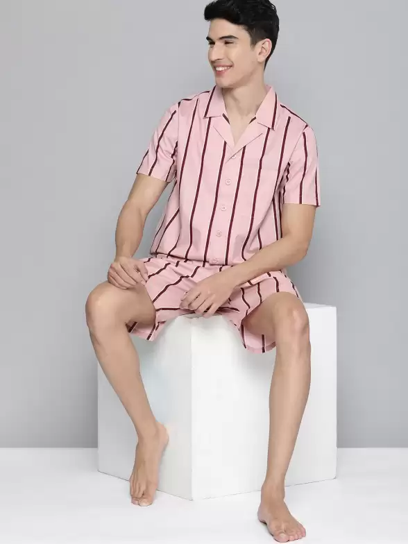Men Stripe Print Night suit - image 7