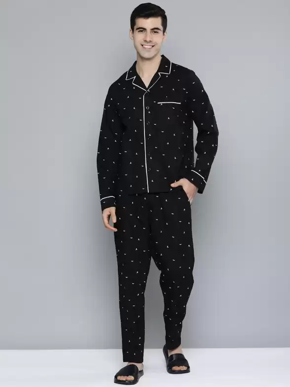 Men Printed Cotton Night suit - image 7
