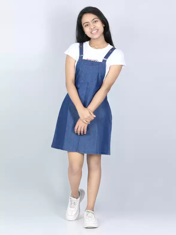 Denim Pinafore Dress - image 7