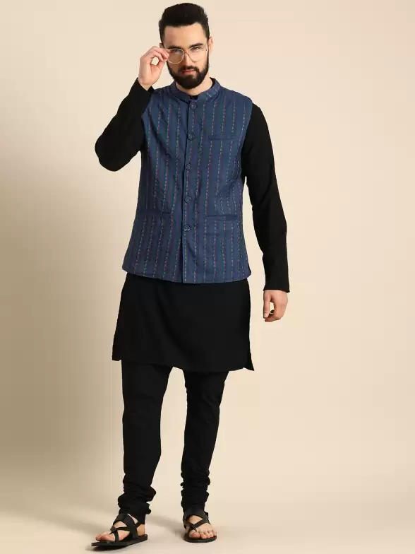 Men Embroidered Nehru Jacket - image 7
