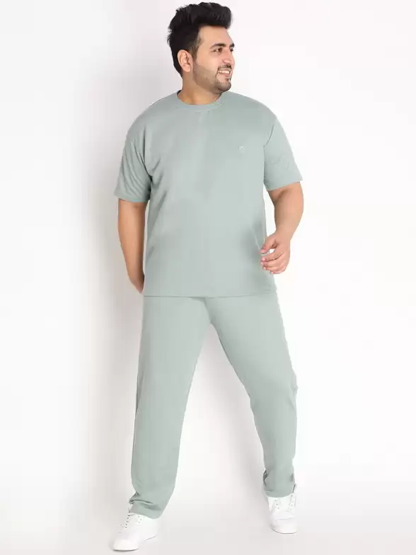 Men Plus Size Solid Co-Ords - image 2
