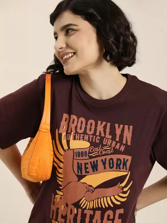 Women Typography Printed Loose T-shirt - image 7