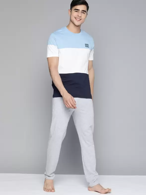 Men Colourblocked Pyjama Set - image 7