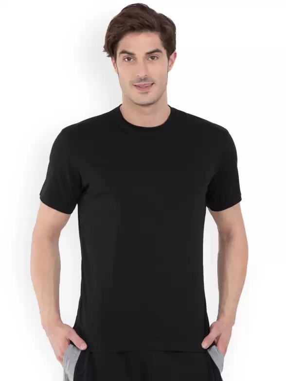 Solid Round Neck Pure Cotton T-shirt - image 7