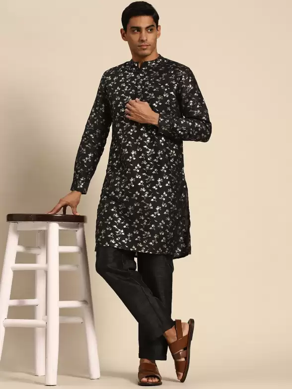 Men Printed Kurta with Trousers - image 7