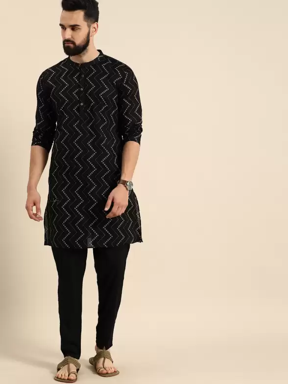 Men Printed Kurta with Trousers - image 7