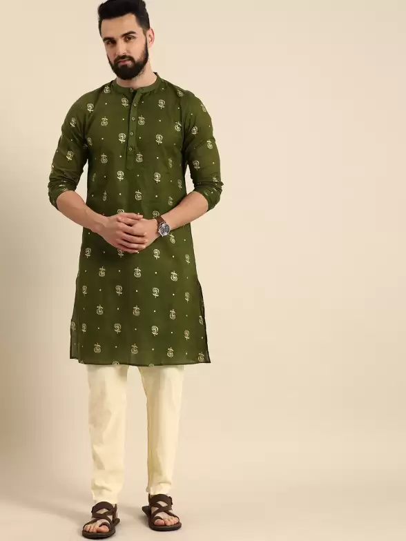 Men Printed Kurta with Trousers - image 7