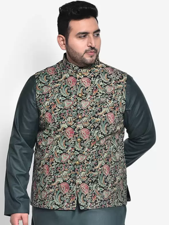 Men Printed Woven Nehru Jacket - image 7