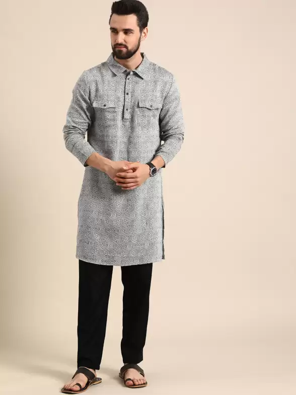 Men Printed Kurta with Trousers - image 7