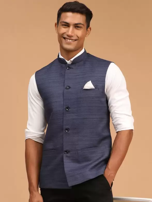 Men Solid Nehru Jacket - image 7