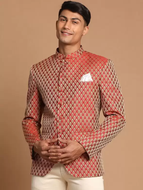 Men Slim-Fit Jodhpuri Blazer - image 7