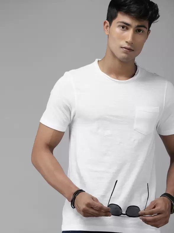 Slub Effect Raw Edge T-shirt - image 7