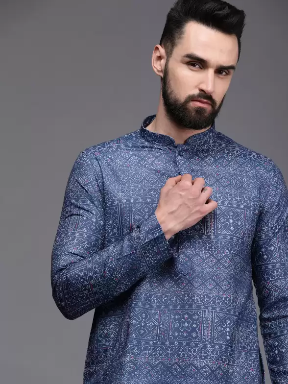 Men Geometric Printed Kurta - image 7