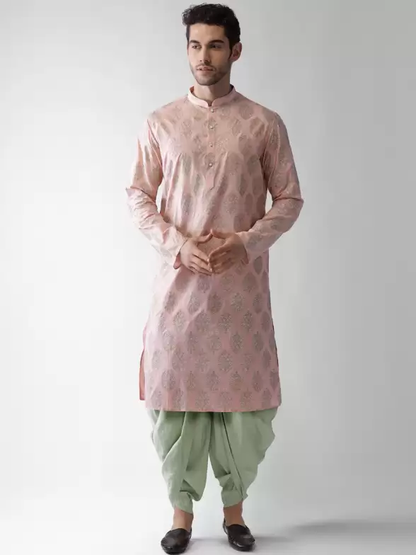 Men Printed Kurta with Dhoti Pants - image 7
