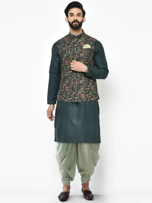 Men Printed Kurta with Dhoti Pants - image 7