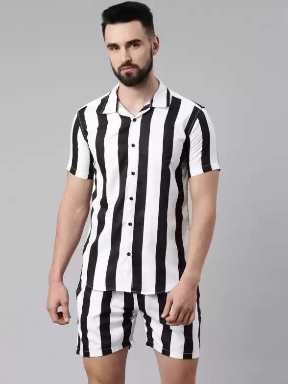 Men Striped Night suit - image 7