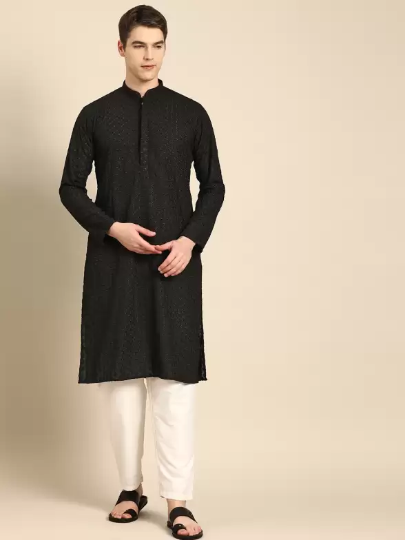 Men Ethnic Motifs Embroidered Kurta - image 7